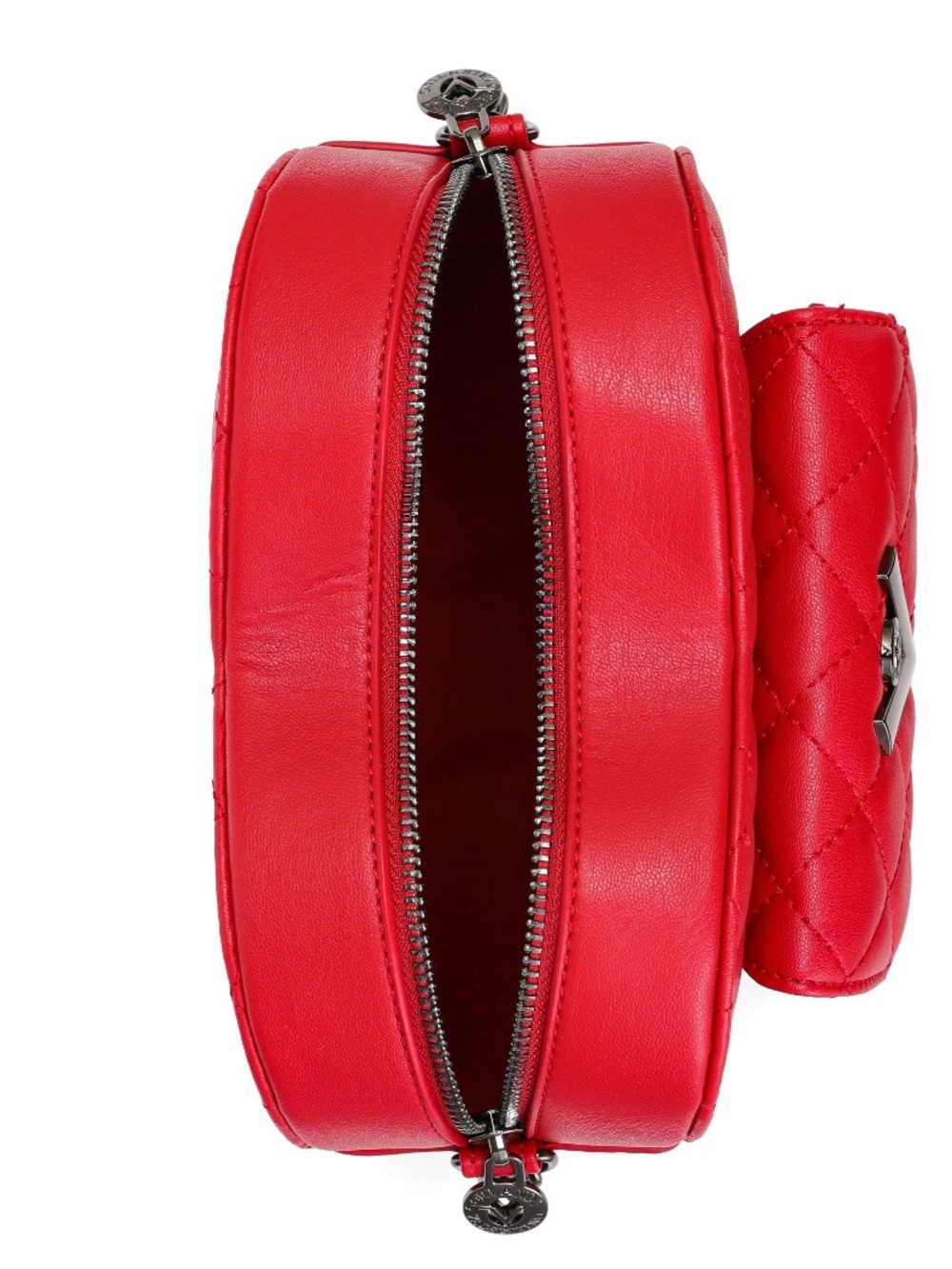 New Valentino Red Quilted Heart Crossbody Bag with Chain Strap - Picture 2 of 3